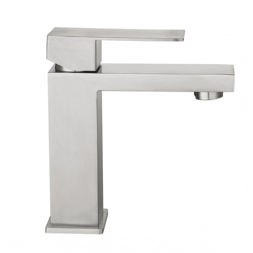 Змішувач для раковини низький Helix 001F, Nickel (k35)  LDHEL001FNKS49178 Lidz LIDZ фото 3