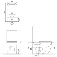 K681-063 Компакт 930 Remo Pro Square Tornado 011, приставний до стіни, безобідковий CleanOn, сидіння SLIM Duroplast із Softclose і ф-ією швидкого зняття, колір білий глянець (1 сорт) CERSANIT-С Україна фото 4
