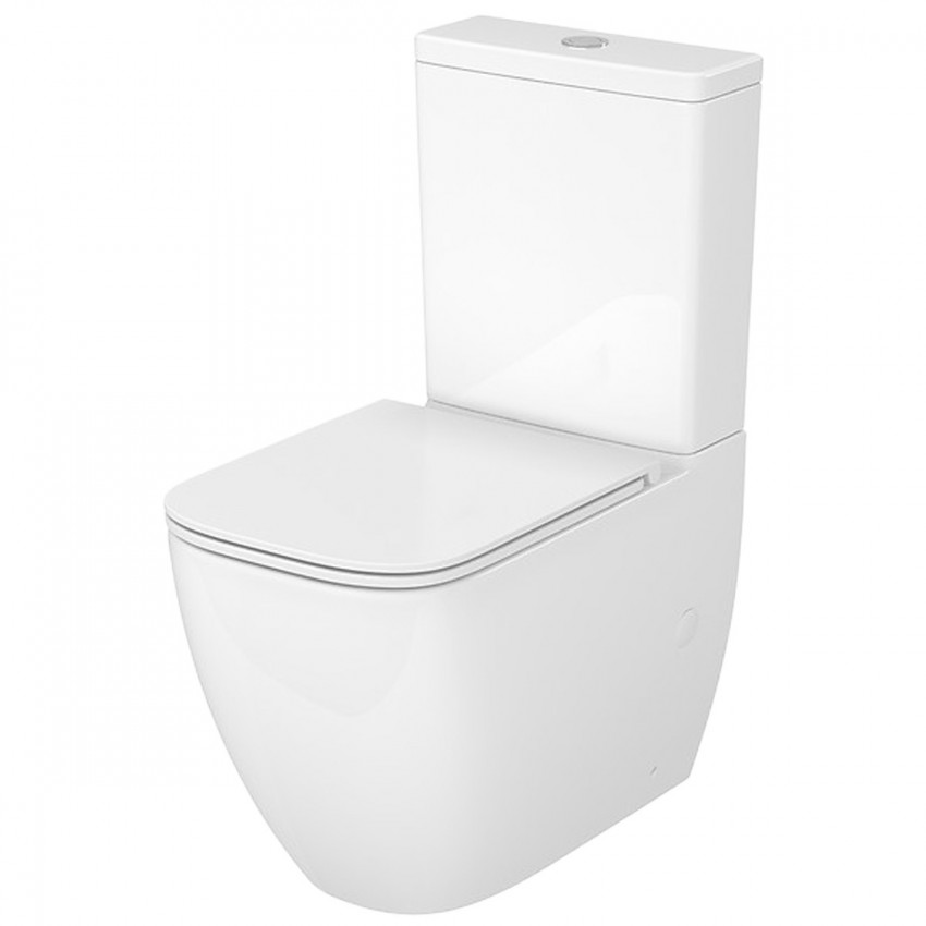 K681-063 Компакт 930 Remo Pro Square Tornado 011, приставний до стіни, безобідковий CleanOn, сидіння SLIM Duroplast із Softclose і ф-ією швидкого зняття, колір білий глянець (1 сорт) CERSANIT-С Україна фото 1