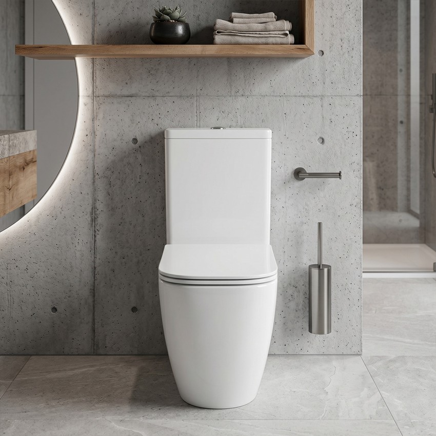 K681-063 Компакт 930 Remo Pro Square Tornado 011, приставний до стіни, безобідковий CleanOn, сидіння SLIM Duroplast із Softclose і ф-ією швидкого зняття, колір білий глянець (1 сорт) CERSANIT-С Україна