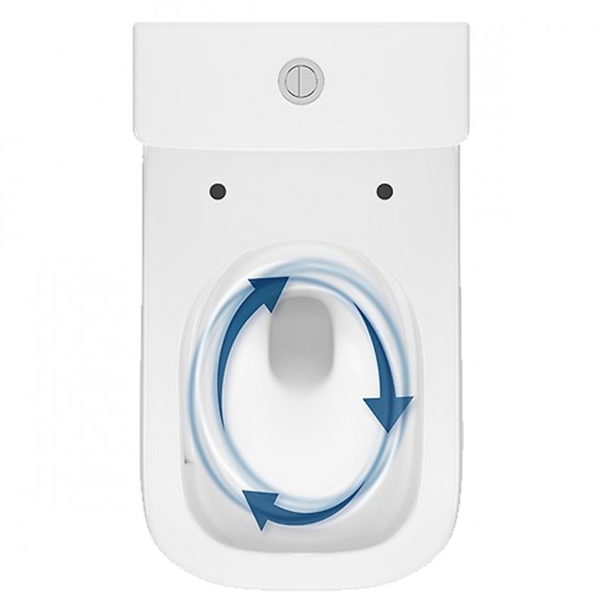 K681-063 Компакт 930 Remo Pro Square Tornado 011, приставний до стіни, безобідковий CleanOn, сидіння SLIM Duroplast із Softclose і ф-ією швидкого зняття, колір білий глянець (1 сорт) CERSANIT-С Україна фото 3