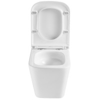 DFL0520111W Flow square Підвісний безобідковий унітаз з кришкою soft-close, Vortex Flush, білий глянець (1 сорт) DEVIT фото 3