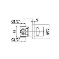 LIG010ST70  Light Змішувач для душу прихованого монтажу, steel looking Paffoni