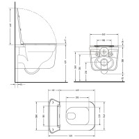 Унітаз підвісний Gemini Ultra Quiet 520×360×350 мм, Matt Black, з сидінням Slim Duroplast/ Soft-close/ Quick Release QTGEM28BLM50505 Qtap QTAP фото 1