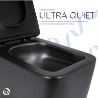 Унітаз підвісний Gemini Ultra Quiet 520×360×350 мм, Matt Black, з сидінням Slim Duroplast/ Soft-close/ Quick Release QTGEM28BLM50505 Qtap QTAP фото 4