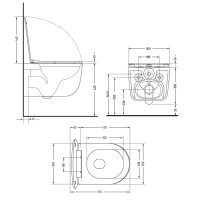 Унітаз підвісний Taurus Ultra Quiet 515×360×350 мм, Matt Black, з сидінням Slim Duroplast / Soft-close / Quick Release QTTAU28BLM50504 Qtap QTAP фото 1