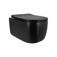 Унітаз підвісний Taurus Ultra Quiet 515×360×350 мм, Matt Black, з сидінням Slim Duroplast / Soft-close / Quick Release QTTAU28BLM50504 Qtap QTAP