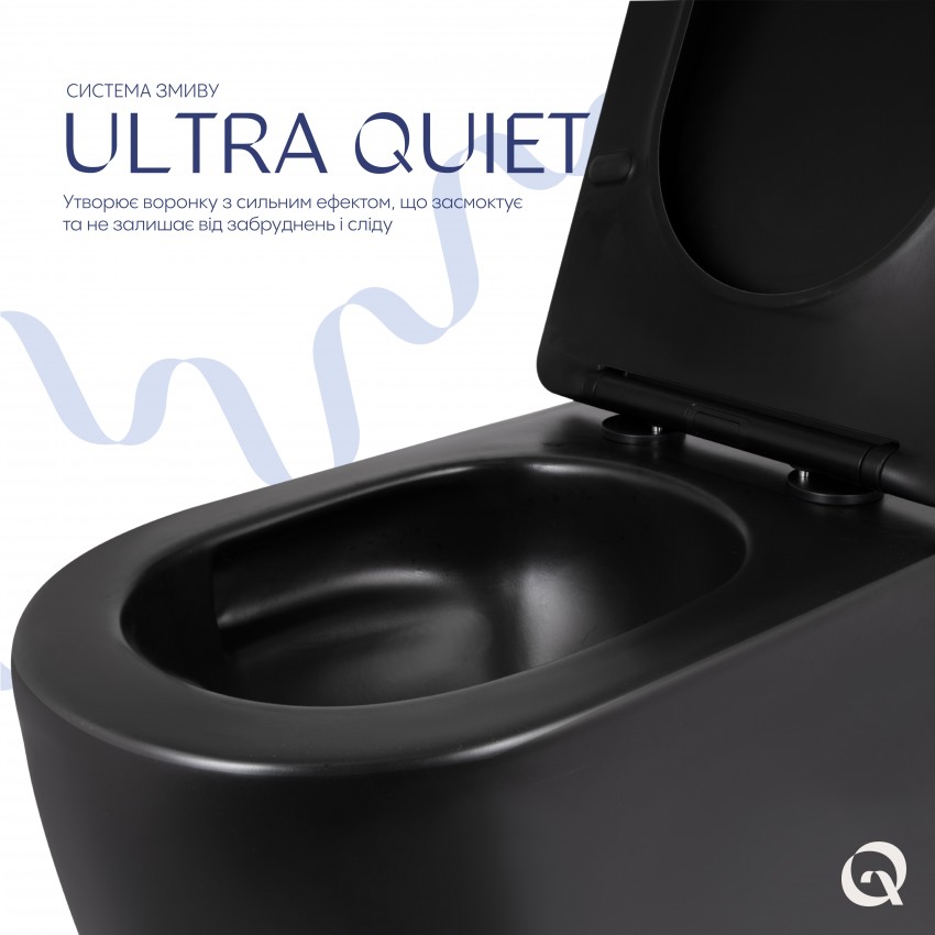 Унітаз підвісний Taurus Ultra Quiet 515×360×350 мм, Matt Black, з сидінням Slim Duroplast / Soft-close / Quick Release QTTAU28BLM50504 Qtap QTAP фото 4