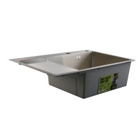 Мийка для кухні інтегрована Handmade Max 500 H7849L Brushed Steel, 3,0/1,0 мм, крило зліва, збільшена чаша LDH7849LBRU49463 Lidz LIDZ фото 3