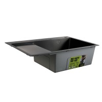 Мийка для кухні інтегрована Handmade Max 500 H7849BL Brushed Black PVD, 3,0/1,0 мм, крило зліва, збільшена чаша LDH7849ВLBRUBLM49465 Lidz LIDZ фото 3