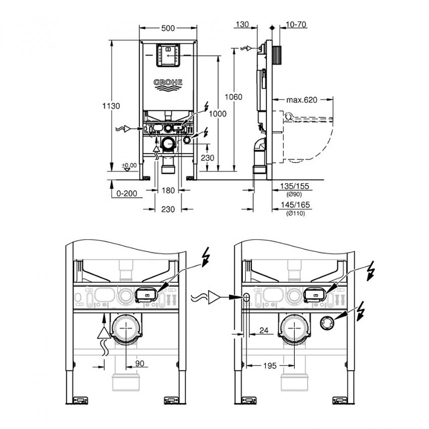 39598000 Rapid SLX Інсталяція для унітазу 3в1 (1 сорт) GROHE фото 1