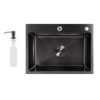 Мийка для кухні інтегрована Handmade H5843B Brushed Black PVD 3,0/1,0 мм LDH5843BRUBLM49443 Lidz