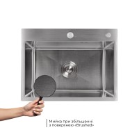 Мийка для кухні інтегрована Handmade H5843 Brushed Steel 3,0/1,0 мм LDH5843BRU49442 Lidz LIDZ фото 2