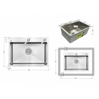 Мийка для кухні інтегрована Handmade H5843 Brushed Steel 3,0/1,0 мм LDH5843BRU49442 Lidz LIDZ фото 1
