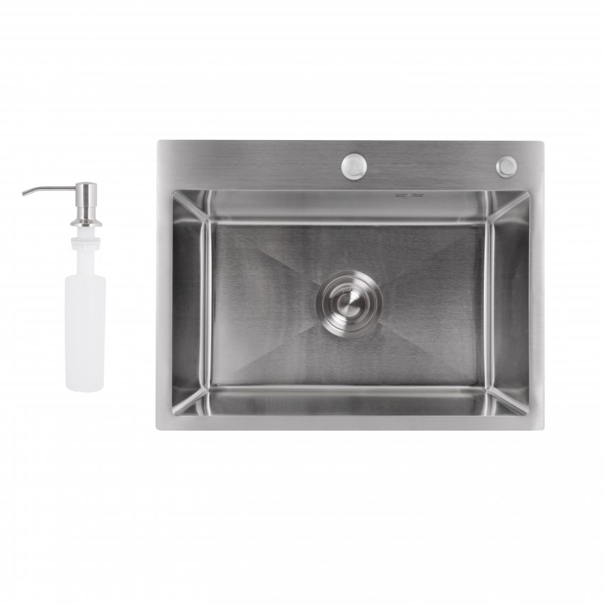 Мийка для кухні інтегрована Handmade H5843 Brushed Steel 3,0/1,0 мм LDH5843BRU49442 Lidz LIDZ