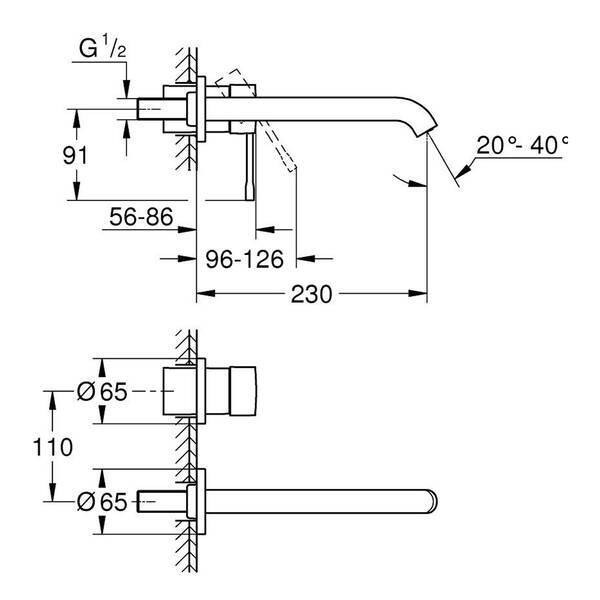 29193KF1 Essence New OHM Змішувач для раковини, 2 отвори, L-Size, чорний матовий GROHE фото 3