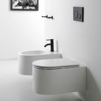 MON1202V01 Монолітний настінний унітаз 54x36 x h 29 cm, білий + cod. C9MON01 сидіння з кришкою з дюропласту+ комплект кріплення (1 сорт) OLYMPIA