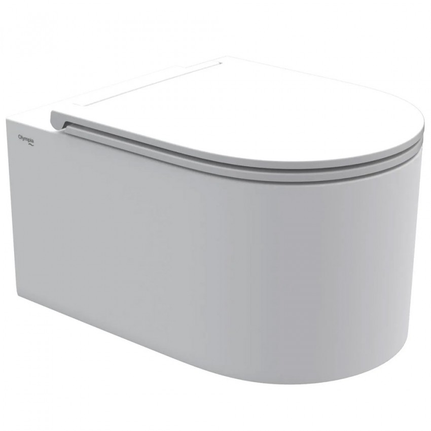 MON1202V01 Монолітний настінний унітаз 54x36 x h 29 cm, білий + cod. C9MON01 сидіння з кришкою з дюропласту+ комплект кріплення (1 сорт) OLYMPIA фото 1
