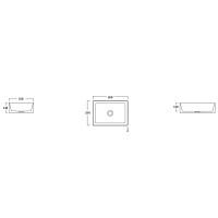 SLC42RE50001 SLICE умивальник прямокутний на стільницю 50x35 x h 14 cm, без переливу, білий (1 сорт) OLYMPIA фото 2