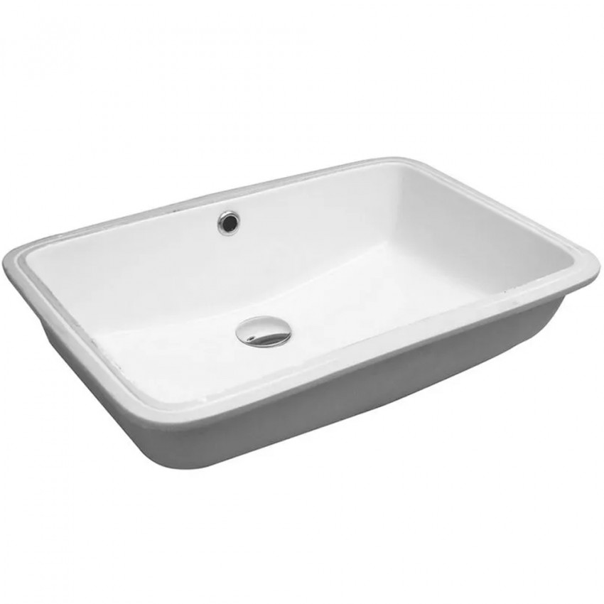 LIL4456001 RETTANGOLARE 57 умивальник прямокутний з отвором під перелив 57x39x h 18 cm, білий (1 сорт) OLYMPIA фото 1