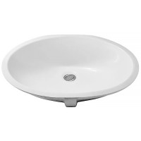 LIL4457001 OVALE 59 умивальник круглий, під стільницю з переливом 59x44,5x h 20 cm, білий (1 сорт) OLYMPIA фото 1