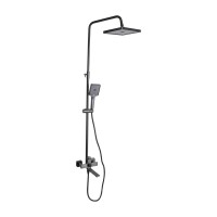 Душова система універсальна Presto на три споживачі (з виливом) QTPRE111GRP45585 Gunmetal Black Qtap QTAP
