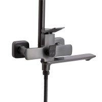 Душова система універсальна Presto на три споживачі (з виливом) QTPRE111GRP45585 Gunmetal Black Qtap QTAP фото 3