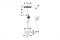 Душова система зі змішувачем Hansgrohe Activera Q 290/180 1jet EcoSmart (Хром, 28747000) HANSGROHE фото 1