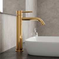 LIG081HG  LIGHT Змішувач раковини без донного клапану, золото (1 сорт) Paffoni