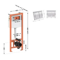 Комплект: Qtap Nest ST Інсталяція для унітазу 4 в 1 (150x220x13 мм, Chrome, квадратна) QTAP фото 1