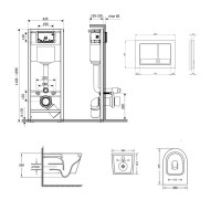 Готове рішення Qtap для ванної кімнати: підвісний унітаз Jay Ultra Quiet 485x360x320 + комплект інсталяції Nest 4 в 1 (квадратна клавіша Satin) QTAP фото 1