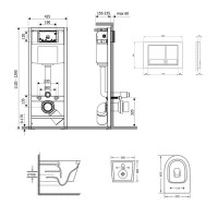 Готове рішення Qtap для ванної кімнати: підвісний унітаз Swan Ultra Quiet 485x360x320 + комплект інсталяції Nest 4 в 1 (квадратна клавіша Chrome) QTAP фото 1