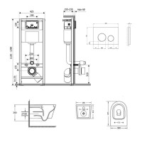 Готове рішення Qtap для ванної кімнати: підвісний унітаз Jay Ultra Quiet 485x360x320 + комплект інсталяції Nest 4 в 1 (кругла клавіша Matt Black) QTAP фото 1