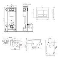 Готове рішення Qtap для ванної кімнати: підвісний унітаз Tern Ultra Quiet 525x345x360 + комплект інсталяції Nest 4 в 1 (квадратна клавіша Chrome) QTAP фото 1