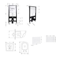 Готове рішення Qtap для ванної кімнати: підвісний унітаз Jay Rimless 485x360x320 + комплект інсталяції Standard (лінійна клавіша White) QTAP фото 1