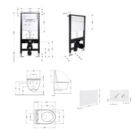 Готове рішення Qtap для ванної кімнати: підвісний унітаз Jay Rimless 520x360x320 + комплект інсталяції Standard (кругла клавіша White) QTAP фото 1