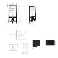 Готове рішення Qtap для ванної кімнати: підвісний унітаз Crow Rimless 485x340x330 + комплект інсталяції Standard (лінійна клавіша Black) QTAP фото 1