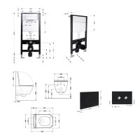Готове рішення Qtap для ванної кімнати: підвісний унітаз Crow Ultra Quiet 485x340x290 + комплект інсталяції Standard (кругла клавіша Black) QTAP фото 1