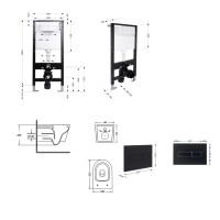 Готове рішення Qtap для ванної кімнати: підвісний унітаз Swan Ultra Quiet 520x360x320 + комплект інсталяції Standard (лінійна клавіша Black) QTAP фото 1