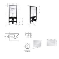 Готове рішення Qtap для ванної кімнати: підвісний унітаз Swan Ultra Quiet 520x360x320 + комплект інсталяції Standard (лінійна клавіша Chrome) QTAP фото 1
