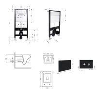 Готове рішення Qtap для ванної кімнати: підвісний унітаз Crow Ultra Quiet 520x360x290 + комплект інсталяції Standard (кругла клавіша Black) QTAP фото 1