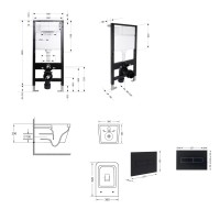 Готове рішення Qtap для ванної кімнати: підвісний унітаз Crow Ultra Quiet 520x360x290 + комплект інсталяції Standard (лінійна клавіша Black) QTAP фото 1