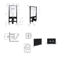 Готове рішення Qtap для ванної кімнати: підвісний унітаз Jay Ultra Quiet 520x360x320 + комплект інсталяції Standard (кругла клавіша Black) QTAP фото 1