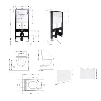 Готове рішення Qtap для ванної кімнати: підвісний унітаз Gemini Ultra Quiet 485x340x350 + комплект інсталяції Standard (лінійна клавіша White) QTAP фото 1