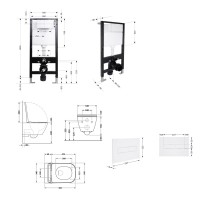 Готове рішення Qtap для ванної кімнати: підвісний унітаз Crow Ultra Quiet 485x340x290 + комплект інсталяції Standard (лінійна клавіша White) QTAP фото 1