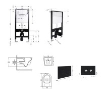 Готове рішення Qtap для ванної кімнати: підвісний унітаз Swan Ultra Quiet 520x360x320 + комплект інсталяції Standard (кругла клавіша Black) QTAP фото 1