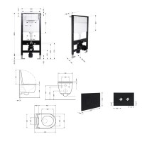 Готове рішення Qtap для ванної кімнати: підвісний унітаз Taurus Ultra Quiet 485x360x350 + комплект інсталяції Standard (кругла клавіша Black) QTAP фото 1