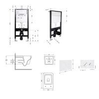 Готове рішення Qtap для ванної кімнати: підвісний унітаз Crow Ultra Quiet 520x360x290 + комплект інсталяції Standard (кругла клавіша White) QTAP фото 1
