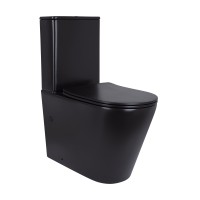 Унітаз підлоговий Scorpio Ultra Quiet 660x360x855 мм, Matt Black, з сидінням Slim Duroplast/ Soft-close/ Quick Release QT14226088AMB Qtap QTAP