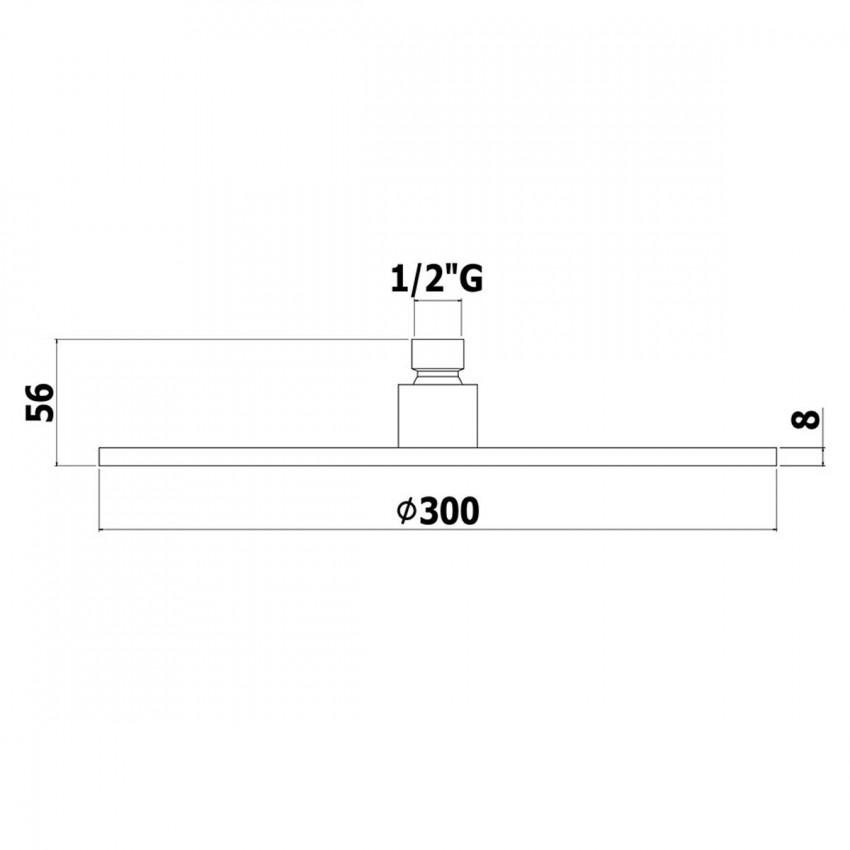 ZSOF079ST MASTER KING  Верхній душ 300 мм STEEL LOOKING (1 сорт) Paffoni фото 2